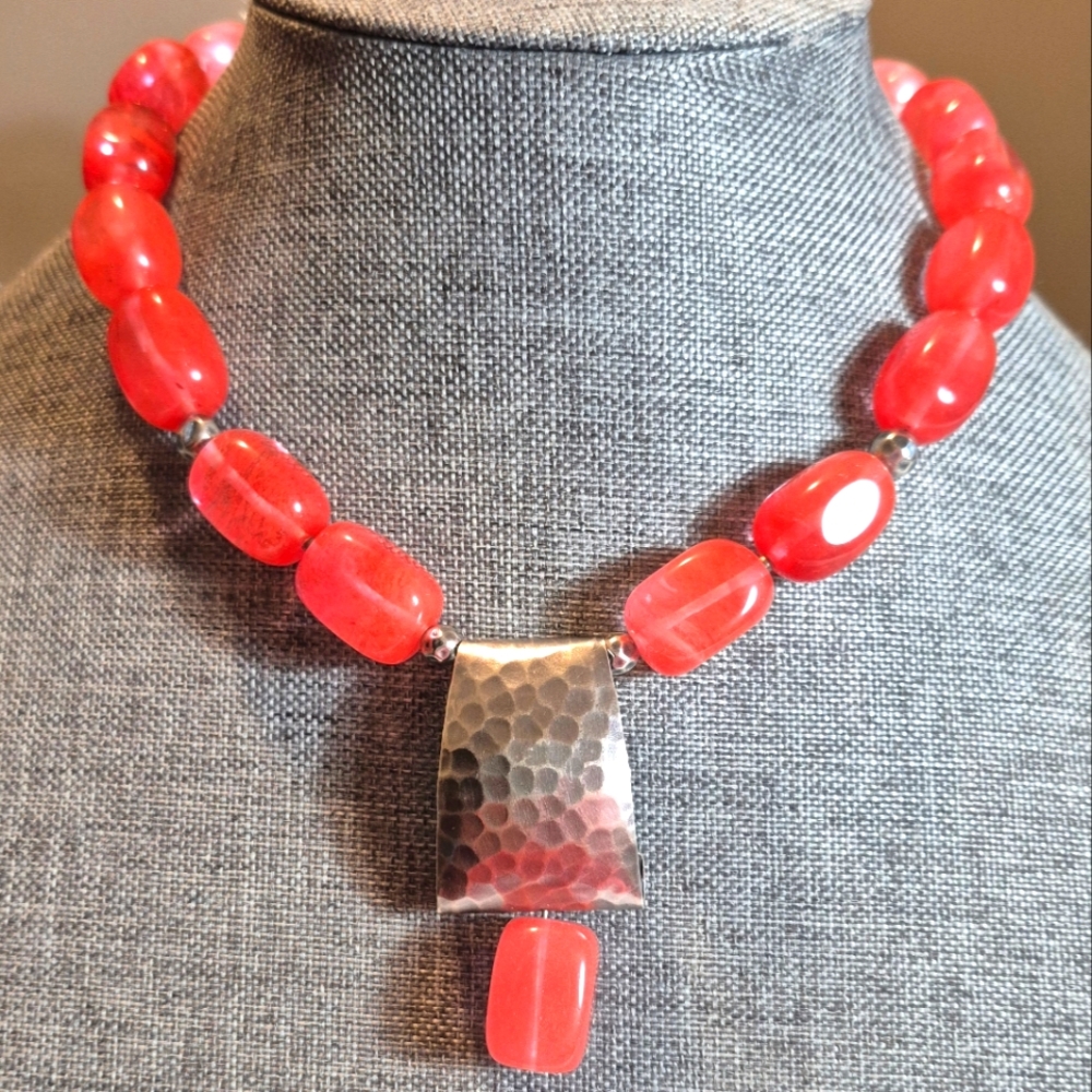 Silpada Cherry Pink Quartz Necklace 925